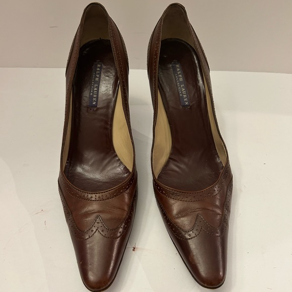 Ralph Lauren Collection Purple Label Brown Leather Heels/pumps Size 10B - Picture 2 of 8